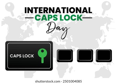 International Caps Lock Day Vector Fun Typographic background Design for Keyboard Enthusiasts