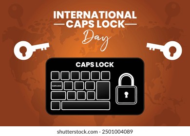 International Caps Lock Day Vector Fun Typographic background Design for Keyboard Enthusiasts
