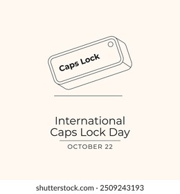 Modelo de design de vetor internacional Caps Lock Day bom para o uso da celebração. Design internacional Caps Lock Day. Desenho de linha contínua. eps 10.