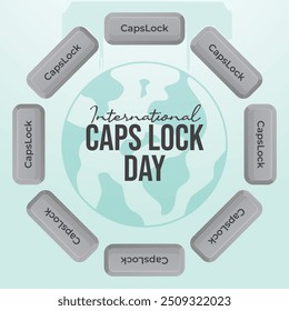 Modelo de design de vetor internacional Caps Lock Day bom para o uso da celebração. Design internacional Caps Lock Day. design plano. eps 10.