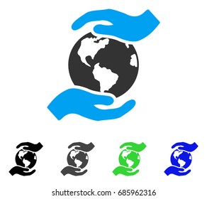 International Care flat vector pictogram. Colored international care gray, black, blue, green icon variants. Flat icon style for web design.