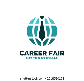 International Career Fair Logo Template Design. Entrepreneur vector illustration