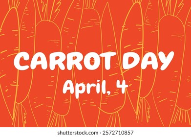 International Carrot Day. April 4. Flat design vector. Eps 10.