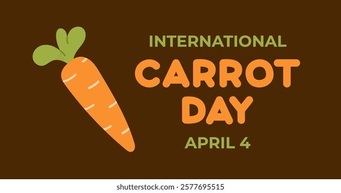 International Carrot Day. Background, banner, card and poster template. Flat vector illustration on dark background