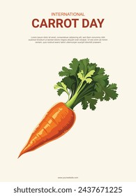 Día Internacional de la Zanahoria. Fondo de ilustración vectorial. 