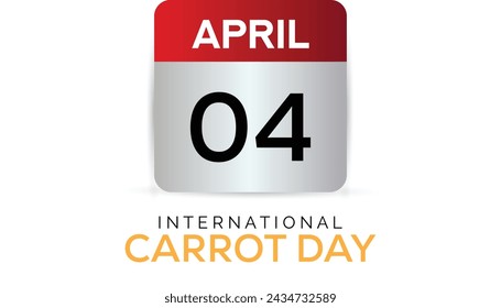 International Carrot Day observed every year in April. Template for background, banner, card, poster with text inscription.
