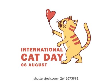 International Cat Day Art Design on White Background