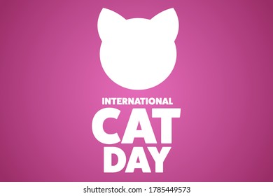 International Cat Day. August 8. Holiday concept. Template for background, banner, card, poster with text inscription. Vector EPS10 illustration