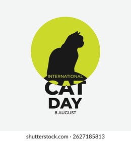 International Cat Day August 8 Vector Illustration