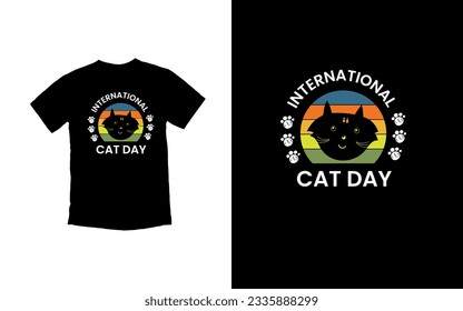 Día Internacional del Gato - 8 de Agosto, Celebrando Puramente El Diseño De La Camiseta De Nuestros Amigos