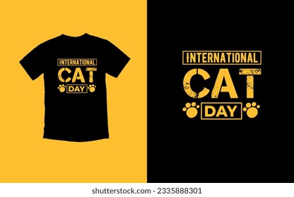 International Cat Day - August 8th, Purrfectly Celebrating Our Feline Friends T-shirt Design