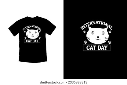 International Cat Day - August 8th, Purrfectly Celebrating Our Feline Friends T-shirt Design