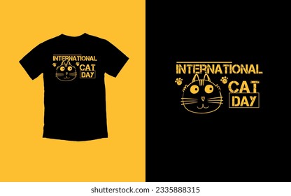 International Cat Day - August 8th, Purrfectly Celebrating Our Feline Friends T-shirt Design