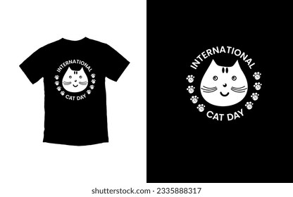 International Cat Day - August 8th, Purrfectly Celebrating Our Feline Friends T-shirt Design