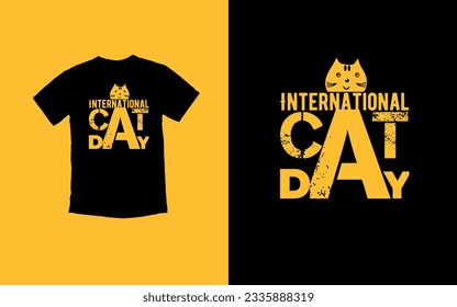 International Cat Day - August 8th, Purrfectly Celebrating Our Feline Friends T-shirt Design