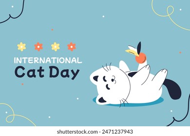 International cat day background banner template