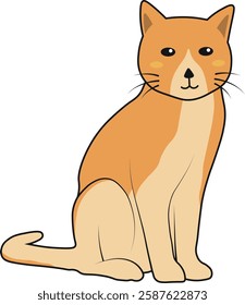 International Cat Day Character. Adorable Pet Animals. Vector Illustration