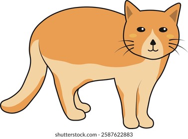 International Cat Day Character. Adorable Pet Animals. Vector Illustration