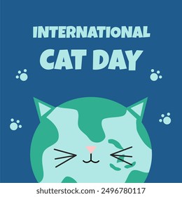 International Cat Day creative banner background poster cover template. Cat Day template for background. Cat Day poster illustration, August 8.