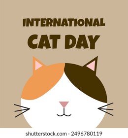 International Cat Day creative banner background poster cover template. Cat Day template for background. Cat Day poster illustration, August 8.