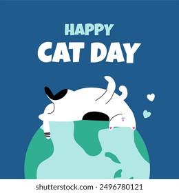 International Cat Day creative banner background poster cover template. Cat Day template for background. Cat Day poster illustration, August 8.