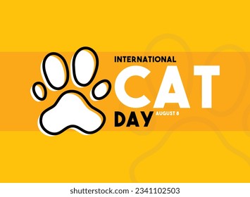 International Cat Day design vector. August 8. Cat paw print icon. Flat design vector. Eps 10.