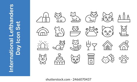 Día internacional del gato con contorno de Vector editable. 