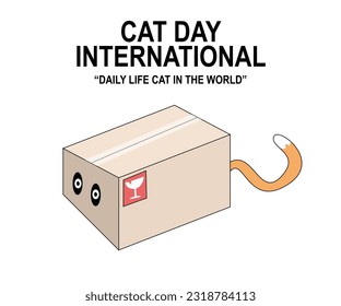 International cat day illustration cute cat