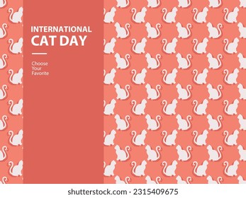 international cat day kitten animal cartoon meow pet vector paws love background pattern seamless