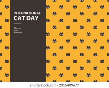 international cat day kitten animal cartoon meow pet vector paws love background pattern seamless