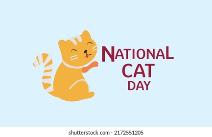 International cat day on August 8. Happy animals Print to greeting card, poster, flyer