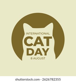 International Cat Day on August 8. Vector illustration.
