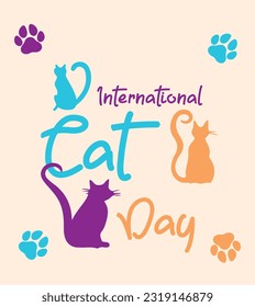 ilustración vectorial de póster internacional del día del gato