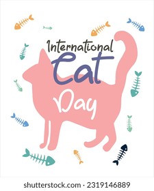 international cat day poster vector illustration