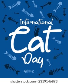 international cat day poster vector illustration