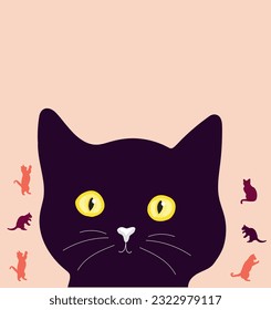 international cat day poster vector illustration