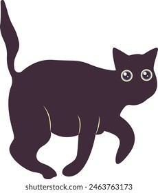 International Cat Day Silhouette with Cute Eyes Design. on the August