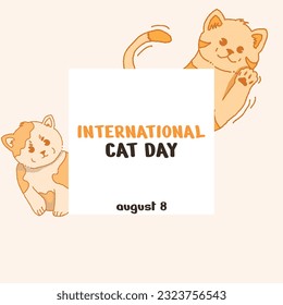 international cat day simple design