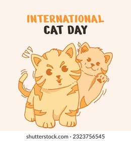 international cat day simple design