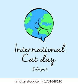 International Cat day. Vector illustration in honor of world cat day