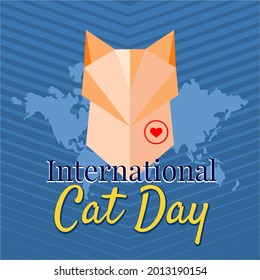 international cat day vector illustration - love cat concept
