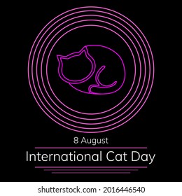 ilustración del vector del día del gato internacional - concepto de gato amado