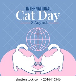 ilustración del vector del día del gato internacional - concepto de gato amado