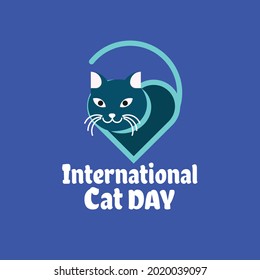 International Cat Day Vector Illustration. great for greeting card, logo and icon