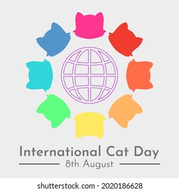 International Cat Day Vector Illustration - It is a day to raise awareness for cats and learn about ways to help and protect them.