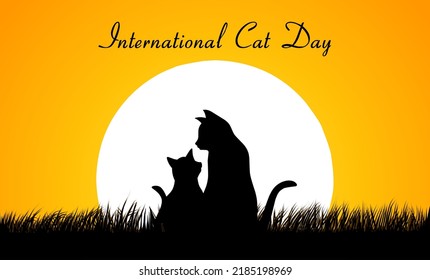 International Cat day vector illustration. Suitable for Poster, Banners, campaign and greeting card.