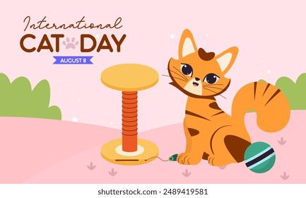International Cat Day Vector Illustration on August 8