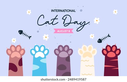 Ilustración vectorial del Día Internacional del Gato el 8 de agosto
