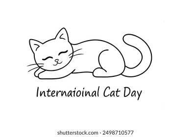 International cat day vector illustration