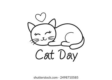 International cat day vector illustration